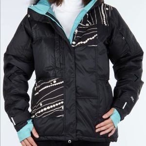 NWT 686 ACC Vagabond women’s black snowboard ski down jacket, size M.